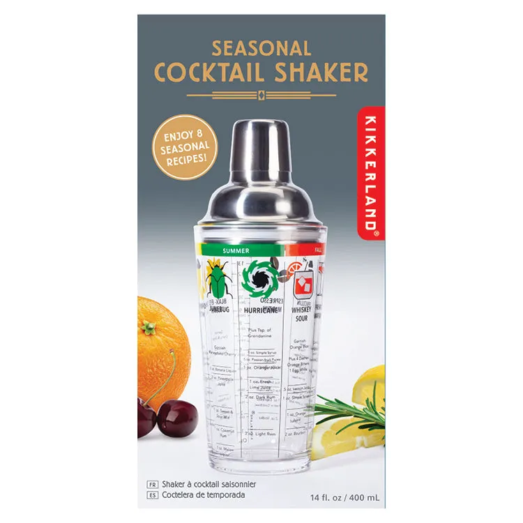 Kikkerland Four Seasons Cocktailshaker Glas 8 Rezepte