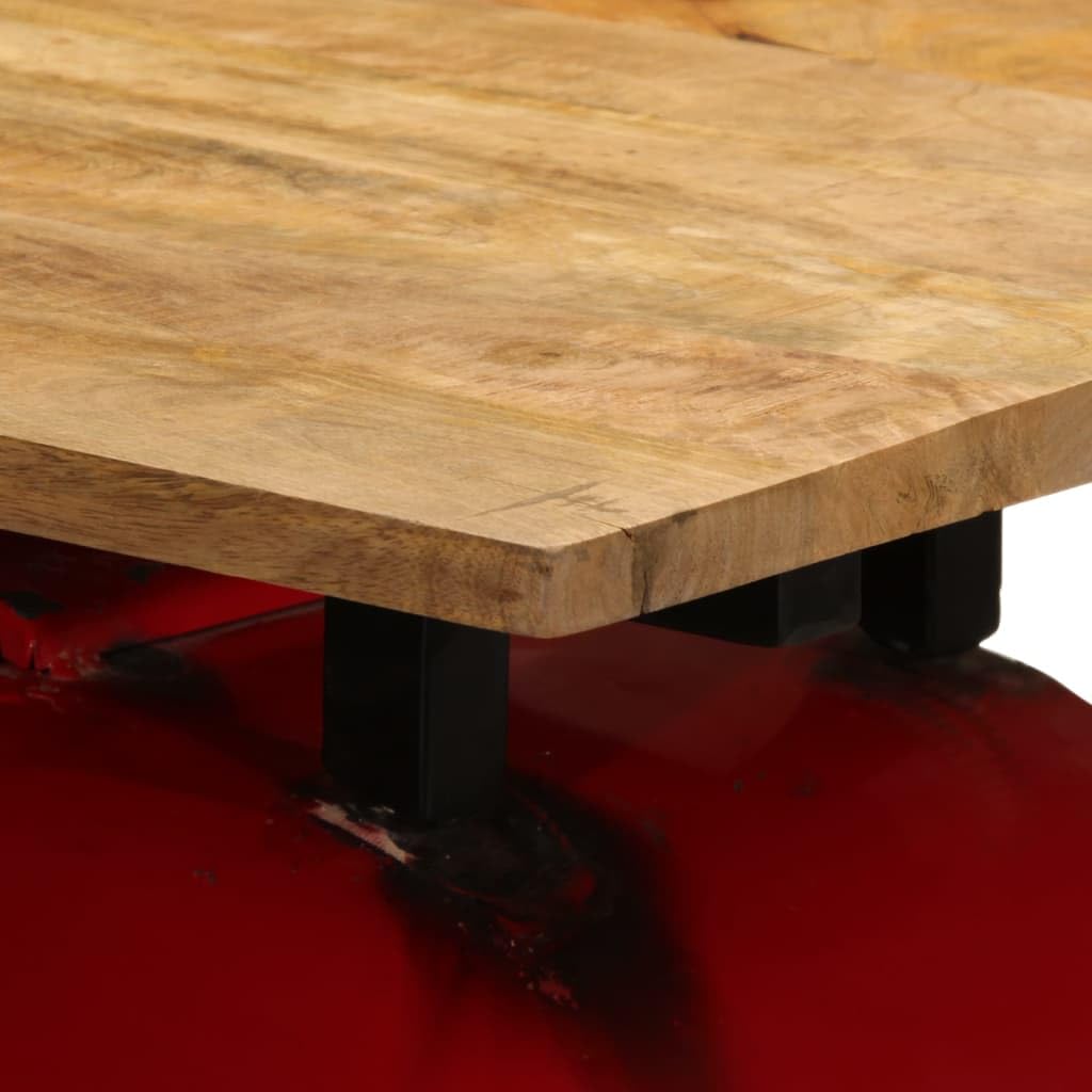 vidaXL Bartisch Traktor Rot-Braun 55x120x107 Mango