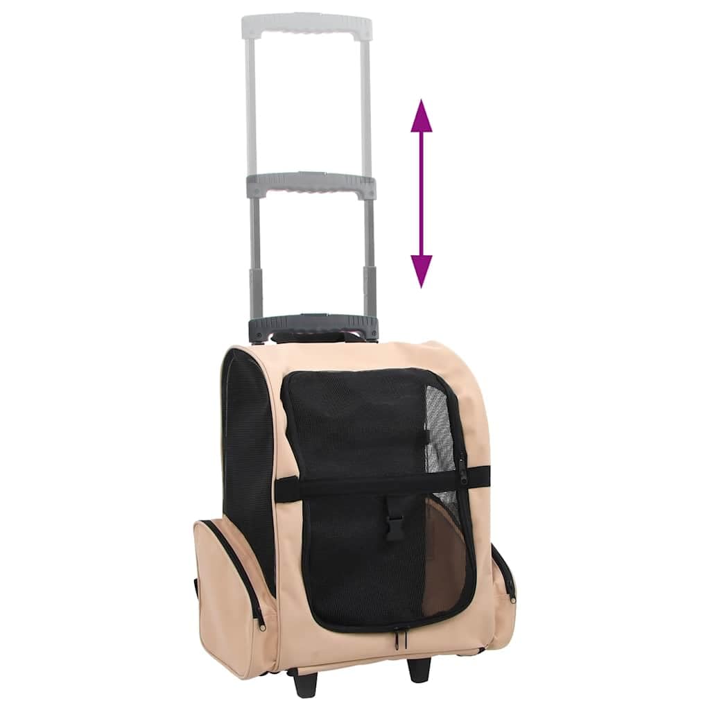 vidaXL Hundetrolley Transporttasche Sandfarbe Faltbar Rucksack
