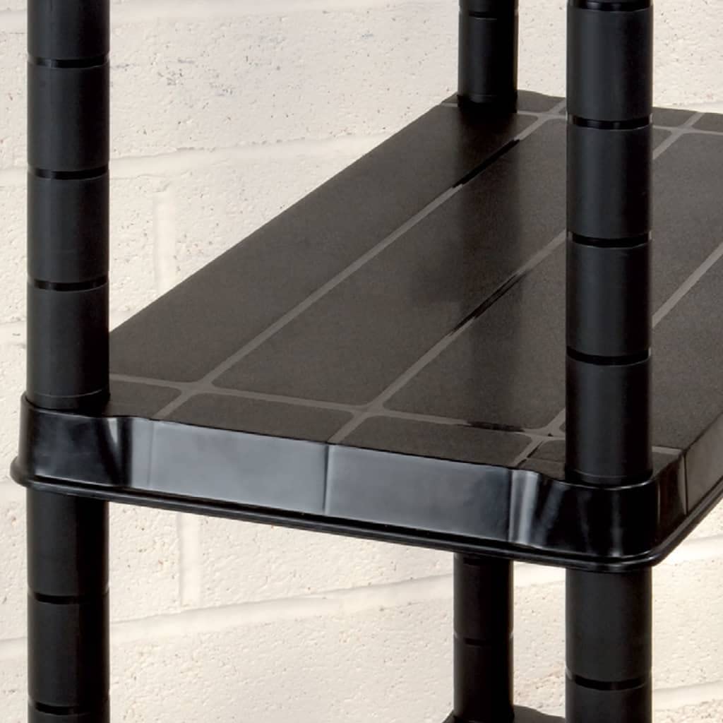 vidaXL Lagerregal Kunststoff 122x30,5x130 cm schwarz 4 Böden