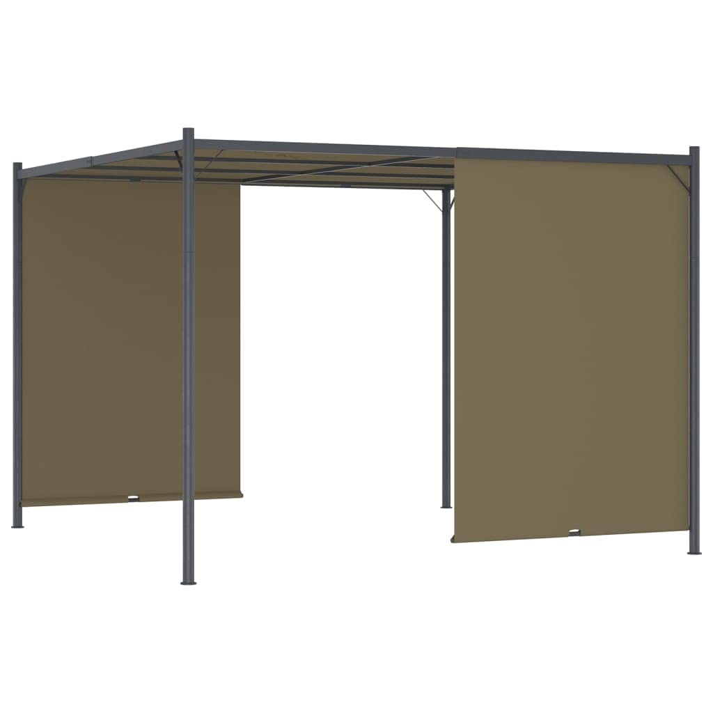 vidaXL Heim & Garten Pergola 3x3m Taupe Schiebedach Pavillon