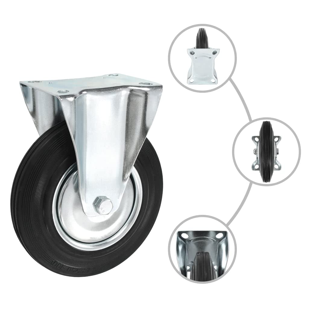 vidaXL Bockrollen 200 mm Gummirollen 32 Stück Schwerlast