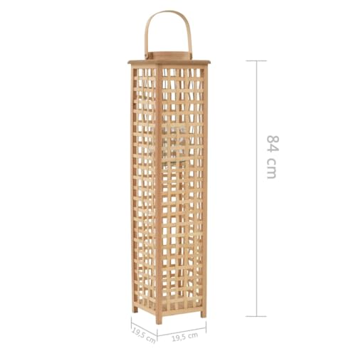 vidaXL Kerzenleuchter Bambus Natur hängend Glas