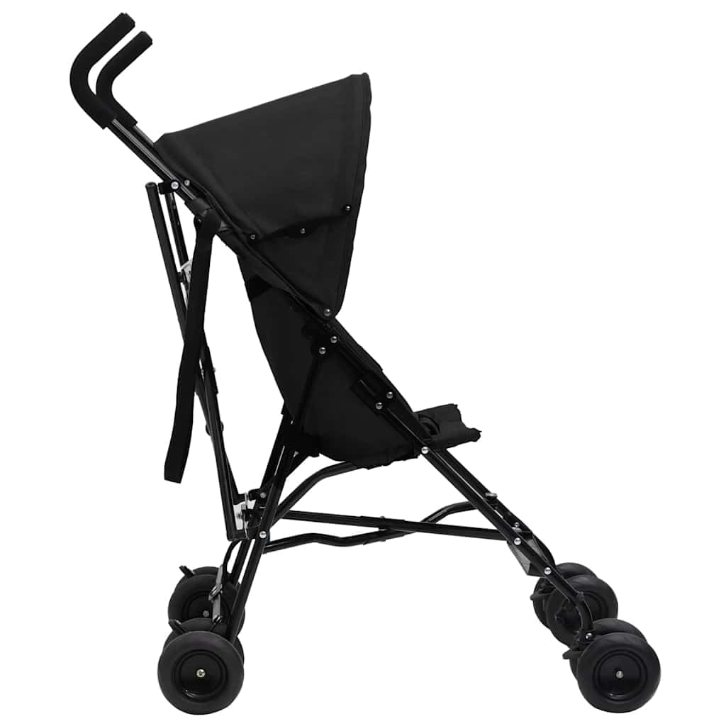 vidaXL Baby & Kleinkind Buggy Kinderwagen Anthrazit faltbar Stahl