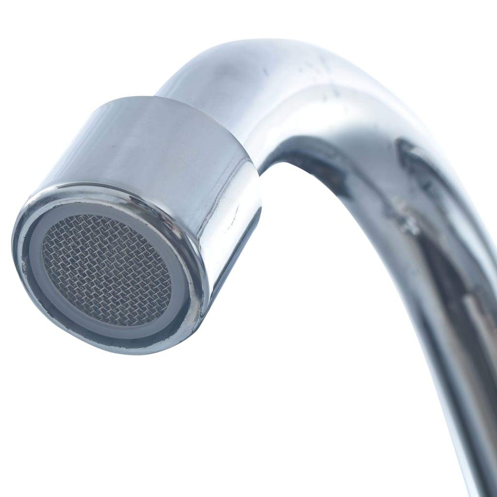 vidaXL Handwaschbecken Edelstahl freistehend 2 Becken Hahn