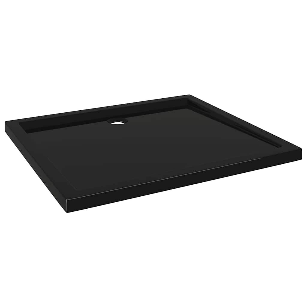 vidaXL Duschtasse 80x90 cm Schwarz ABS flach rechteckig