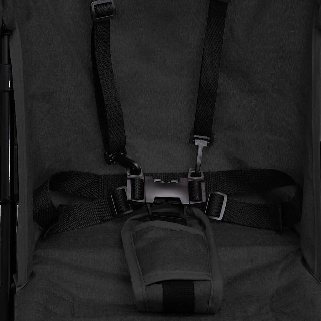 vidaXL Baby & Kleinkind Buggy Kinderwagen Anthrazit faltbar Stahl