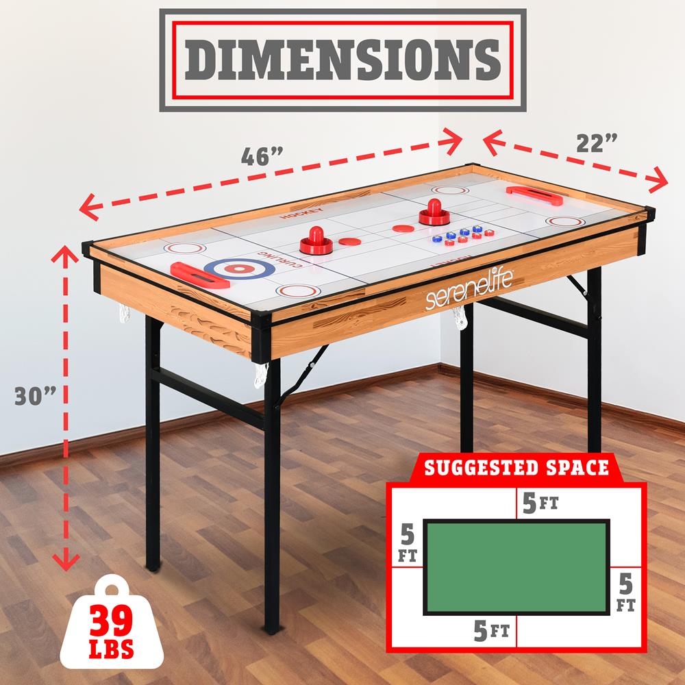 Serenelife Game Tables Spieltisch 4-in-1 MDF mit Zubehör