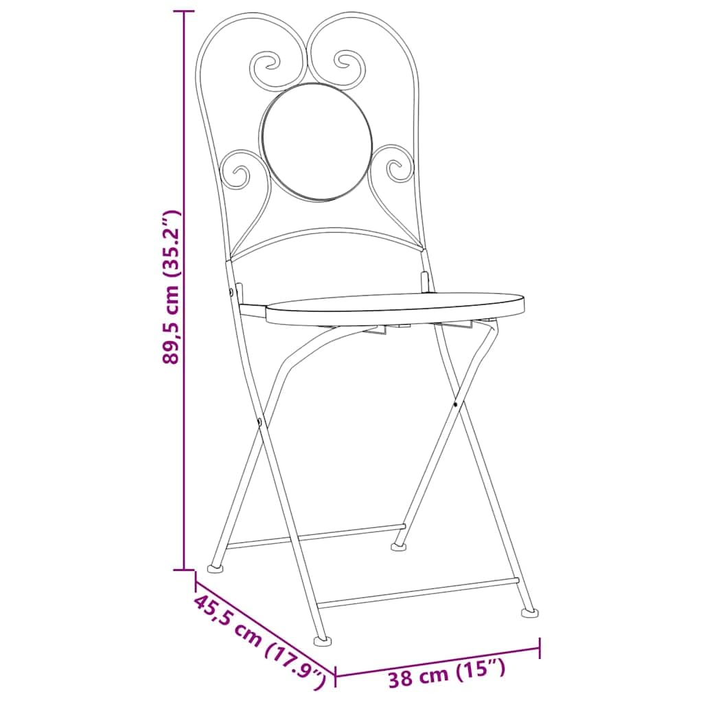 vidaXL Heim & Garten Mosaik-Bistro-Set Terrakotta Eisen Keramik