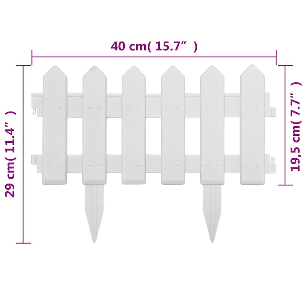 vidaXL Rasenkante Weiß 10m PP Beetumrandung 25er Set
