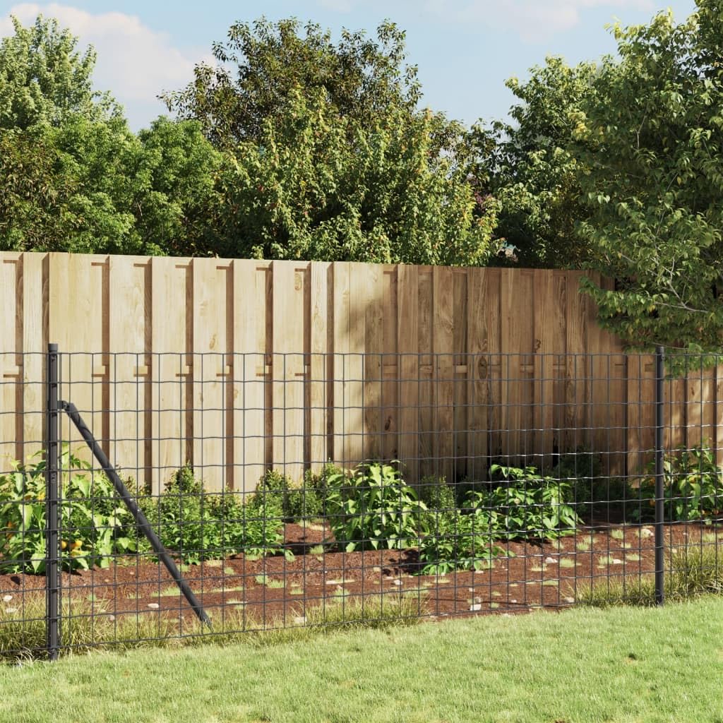 vidaXL Heim & Garten Maschendrahtzaun 0,8x10 m Anthrazit PVC