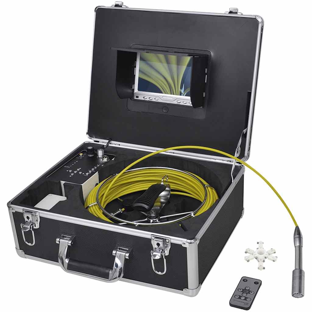 vidaXL Rohrkamera 30 m mit DVR Monitor wasserdicht LED