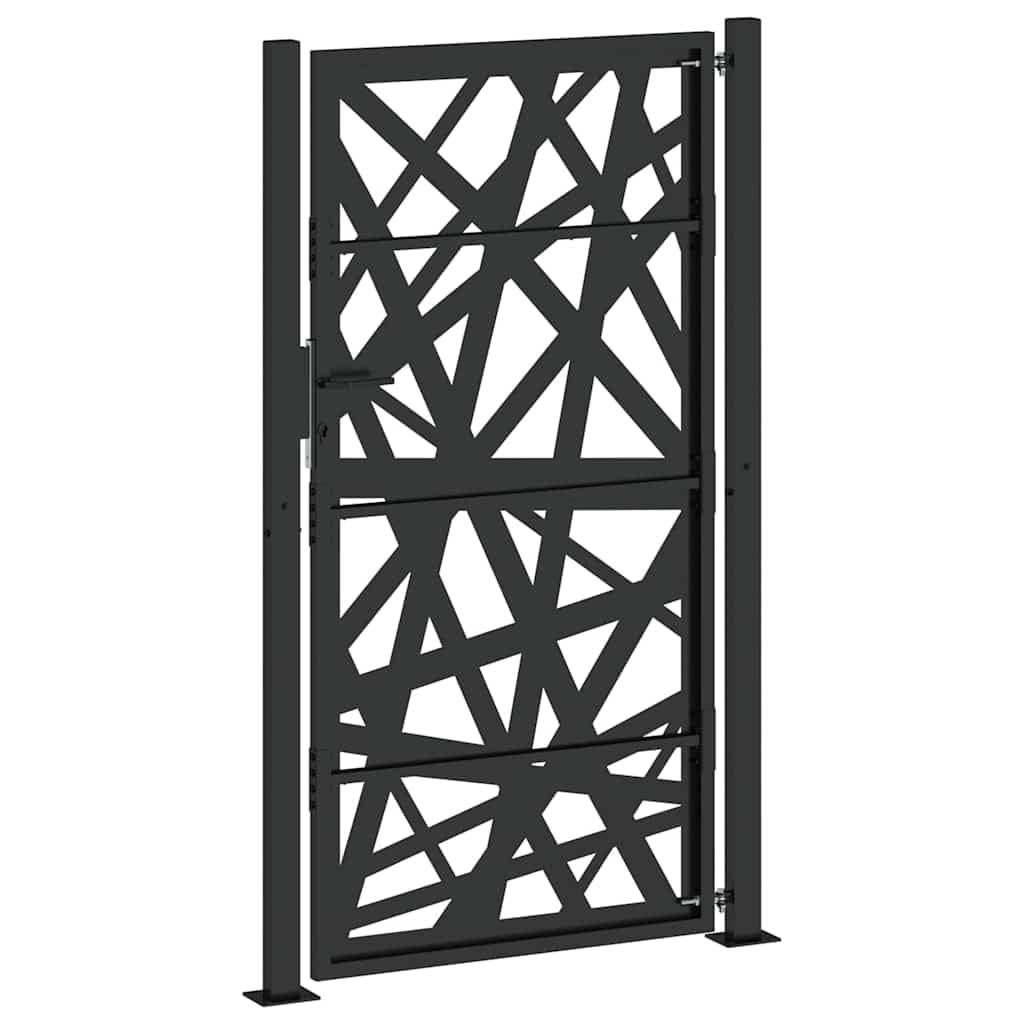 vidaXL Gartentor Schwarz 100x175 cm Stahl abschließbar