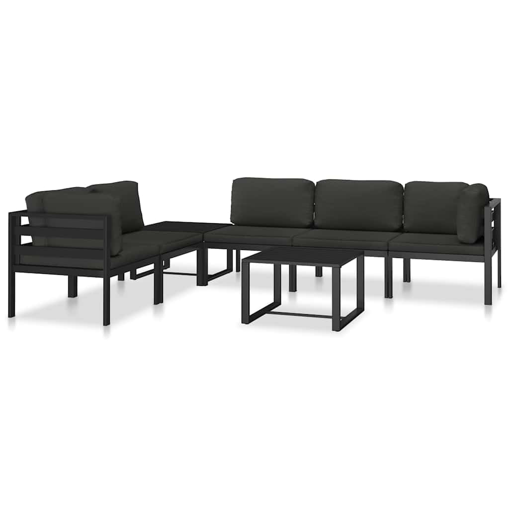 vidaXL Ecksofa Modul Aluminium Anthrazit mit Auflagen 1 Stk