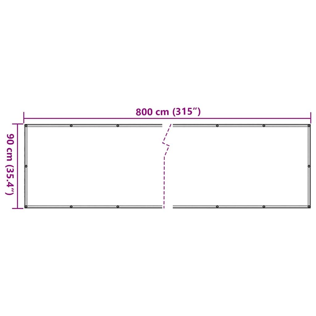 vidaXL Heim & Garten Sichtschutz Creme PVC 800x90cm Ösen