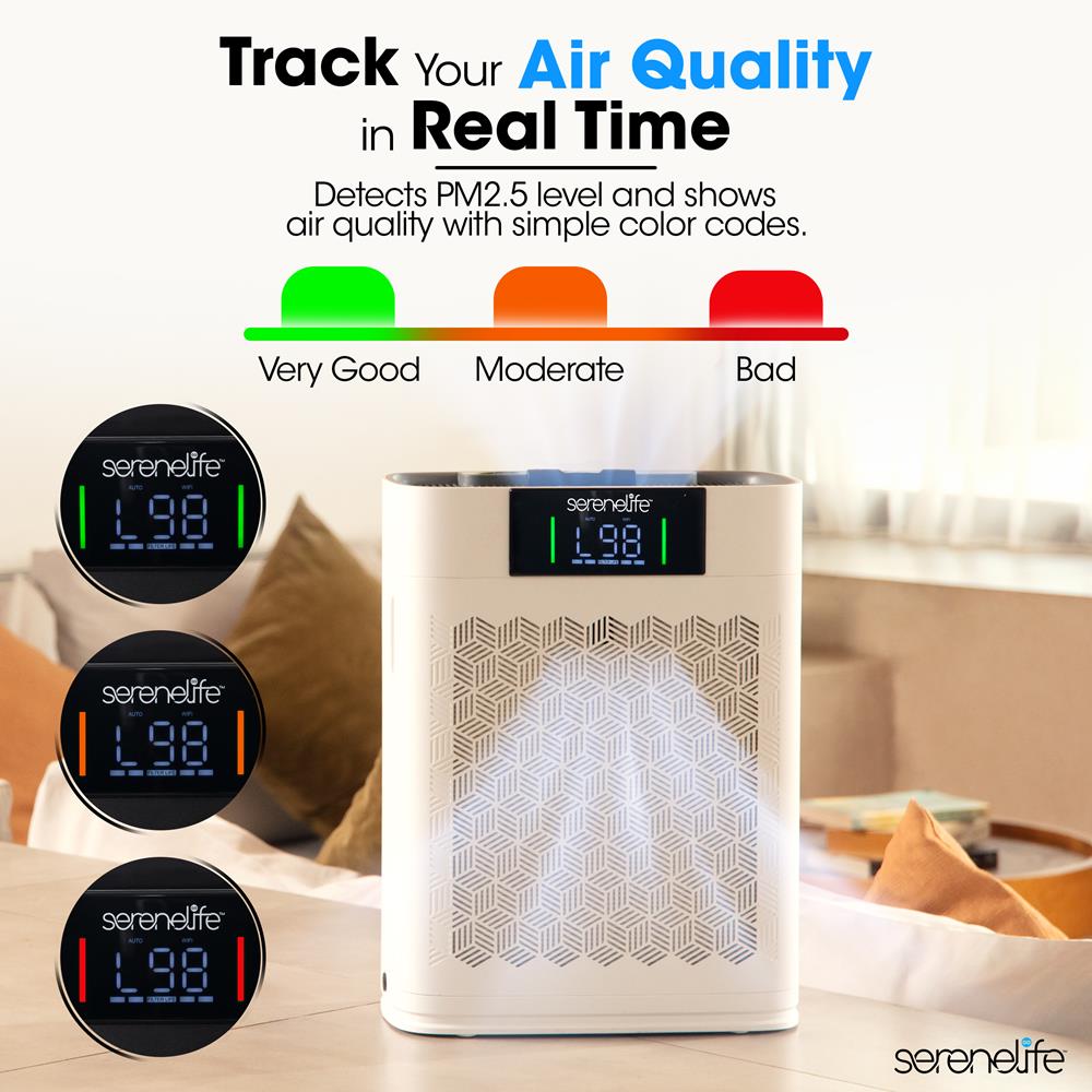 Serenelife DeHumidifiers Luftreiniger weiß HEPA WiFi