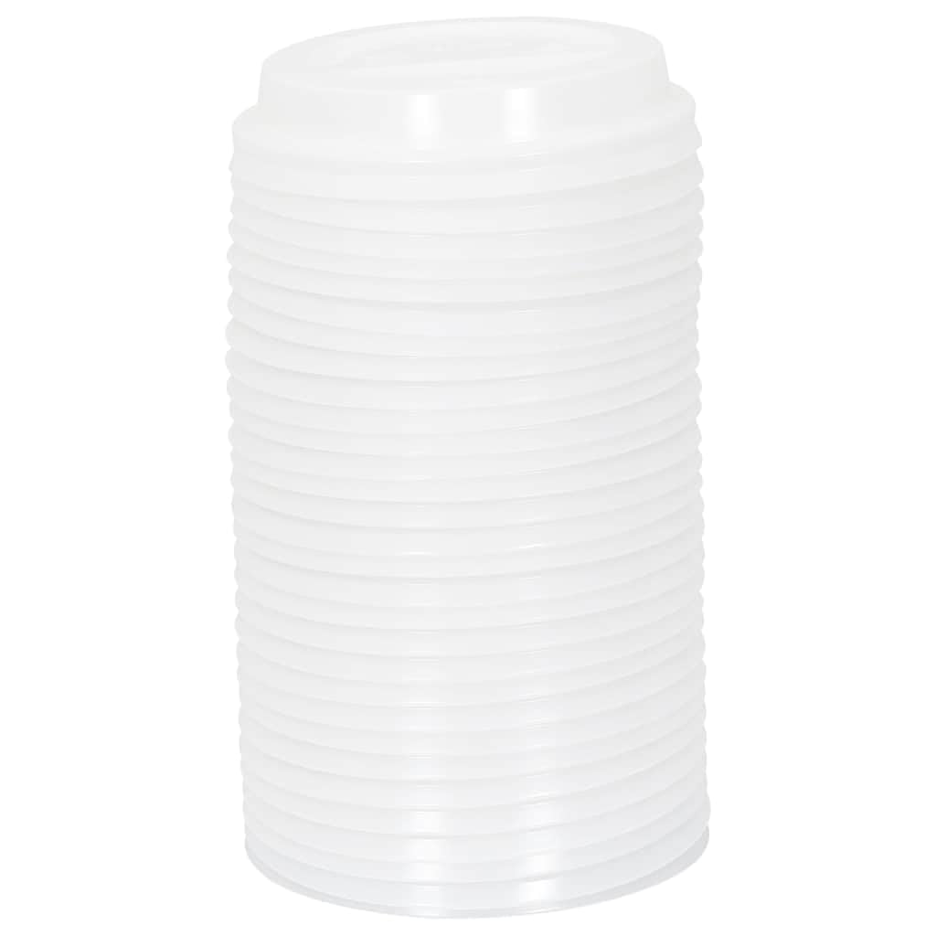 vidaXL Deckel für Pappbecher Ø90mm Weiß 1000 Stück 12oz 16oz