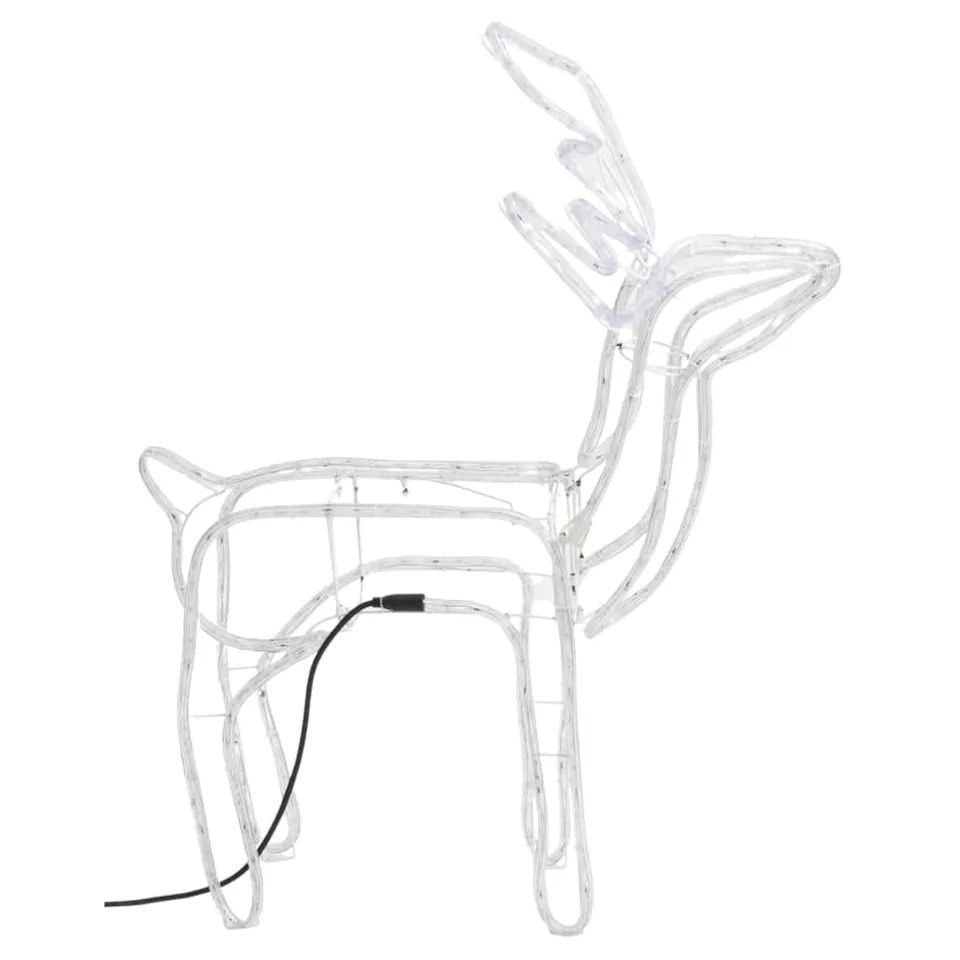 vidaXL Heim & Garten Rentier Silhouetten Leuchtfigur kaltweiß 76x42x87 2Stk