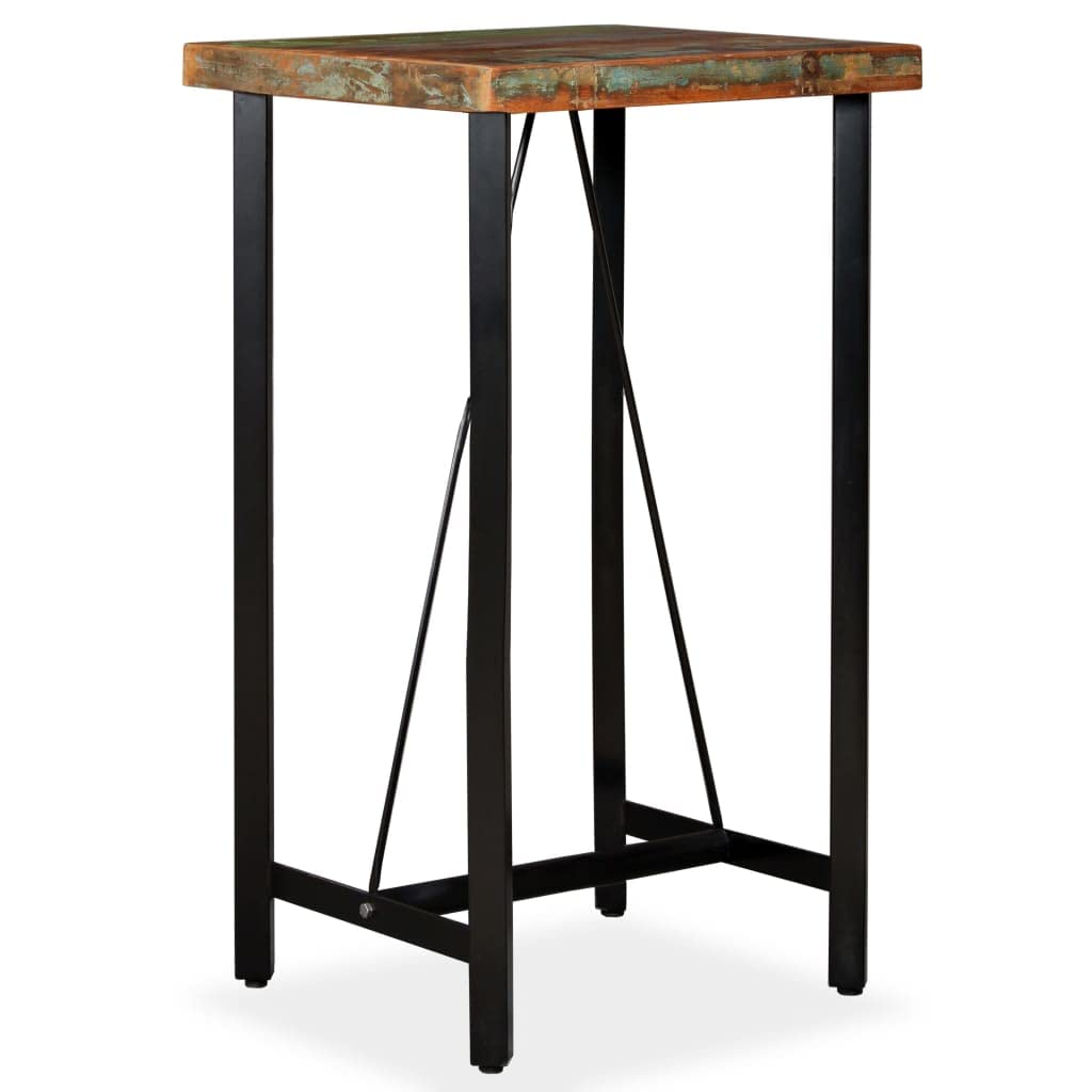 vidaXL Bartisch Altholz massiv 60x60x107 cm braun
