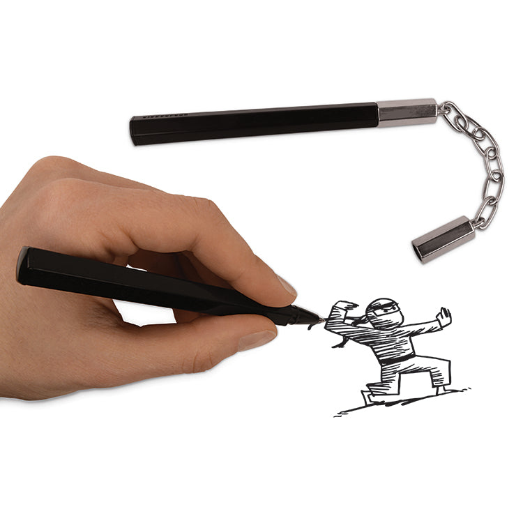 Kikkerland Nunchuck Pens Kugelschreiber Schwarz 2 Stück Kette