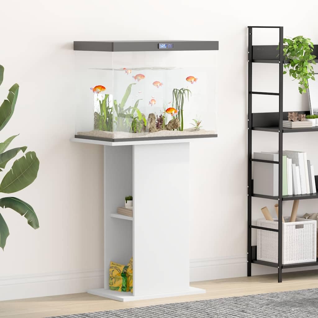 vidaXL Aquariumständer Weiß 60,5x36x72,5 cm Holz
