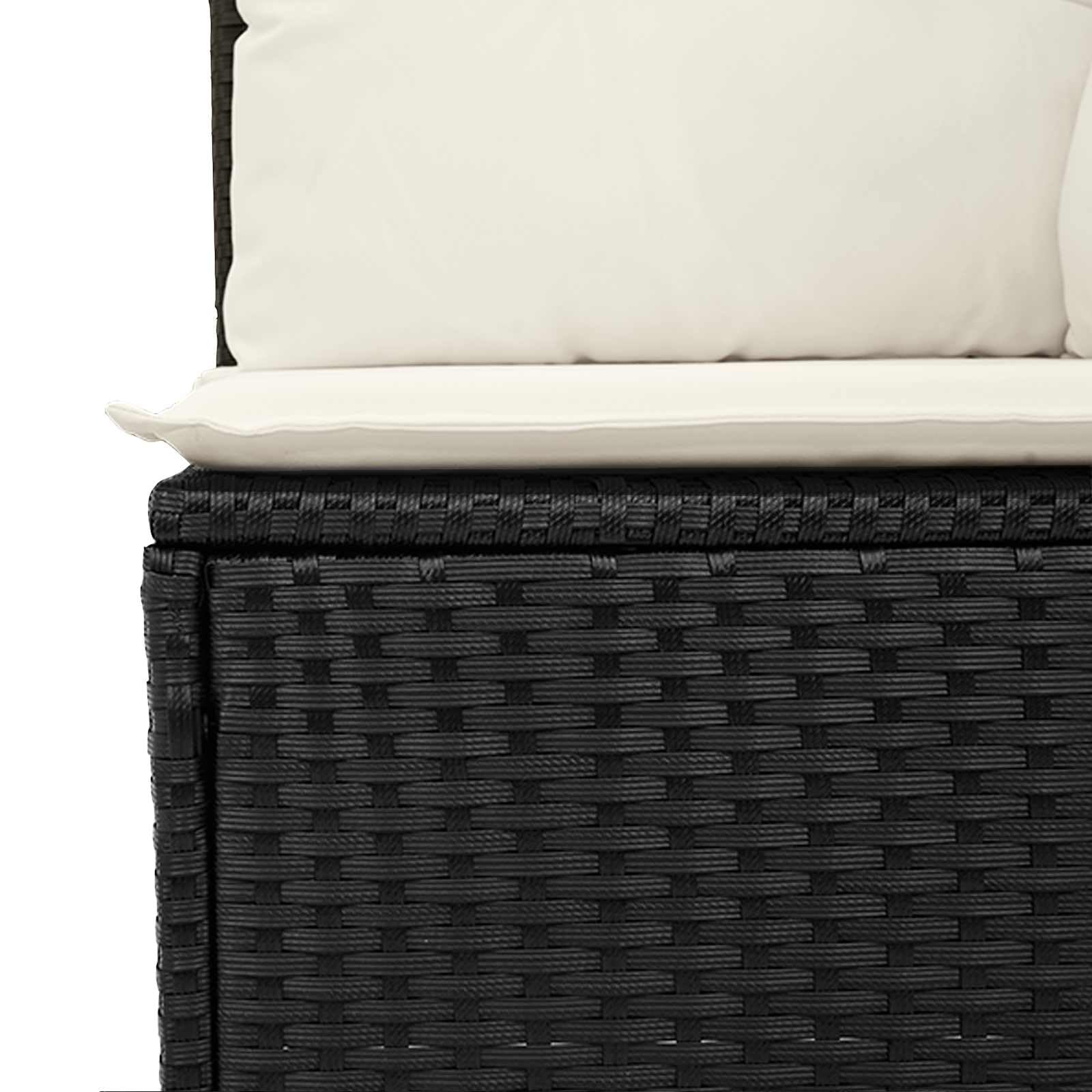 vidaXL Heim & Garten Gartensofa-Set 10-tlg Schwarz-Cremeweiß