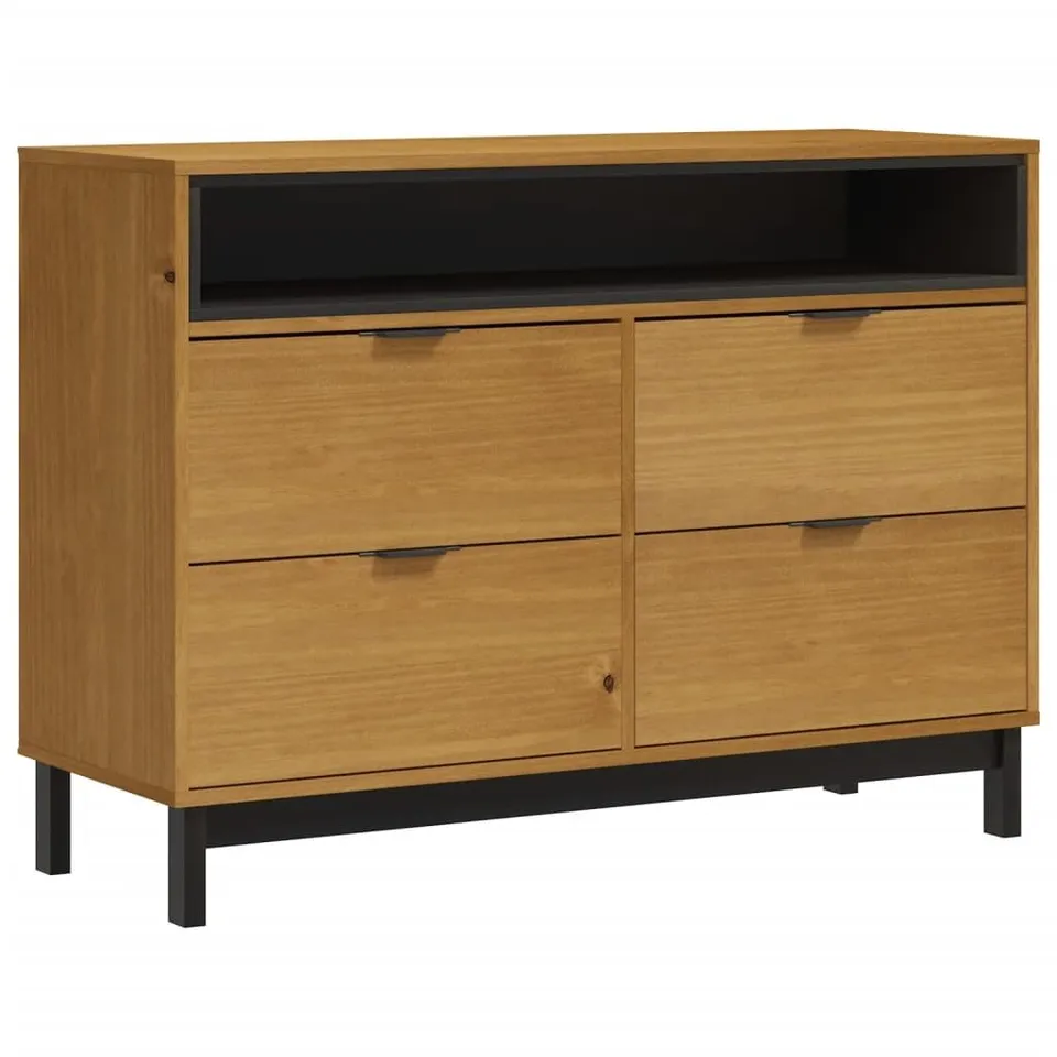 vidaXL Möbel Schubladenschrank Kiefer 4 Schubladen Holz