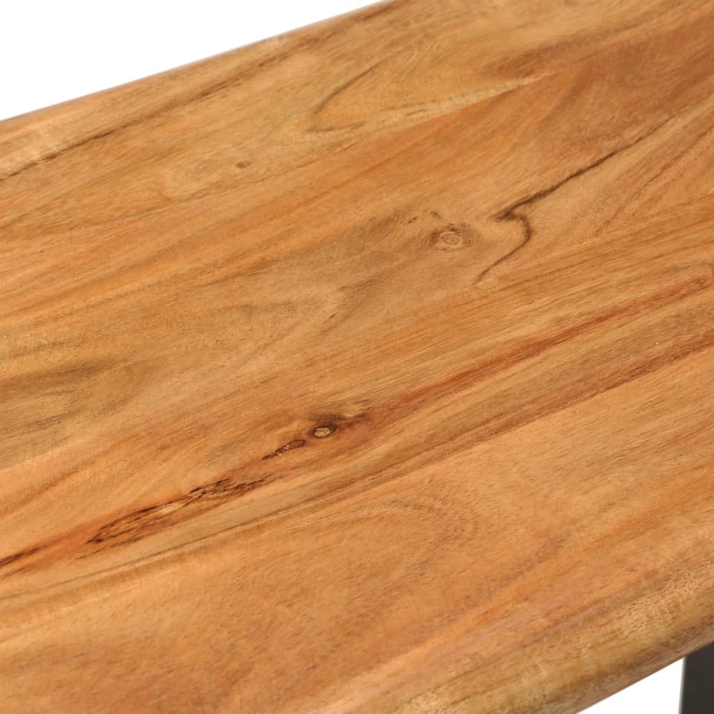 vidaXL Möbel Sitzbank Akazie 110 cm Naturkante Stahl