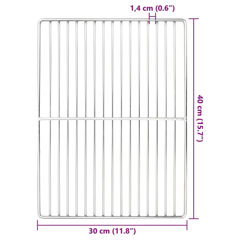 vidaXL Grillrost 40x30 cm Edelstahl Silber rechteckig