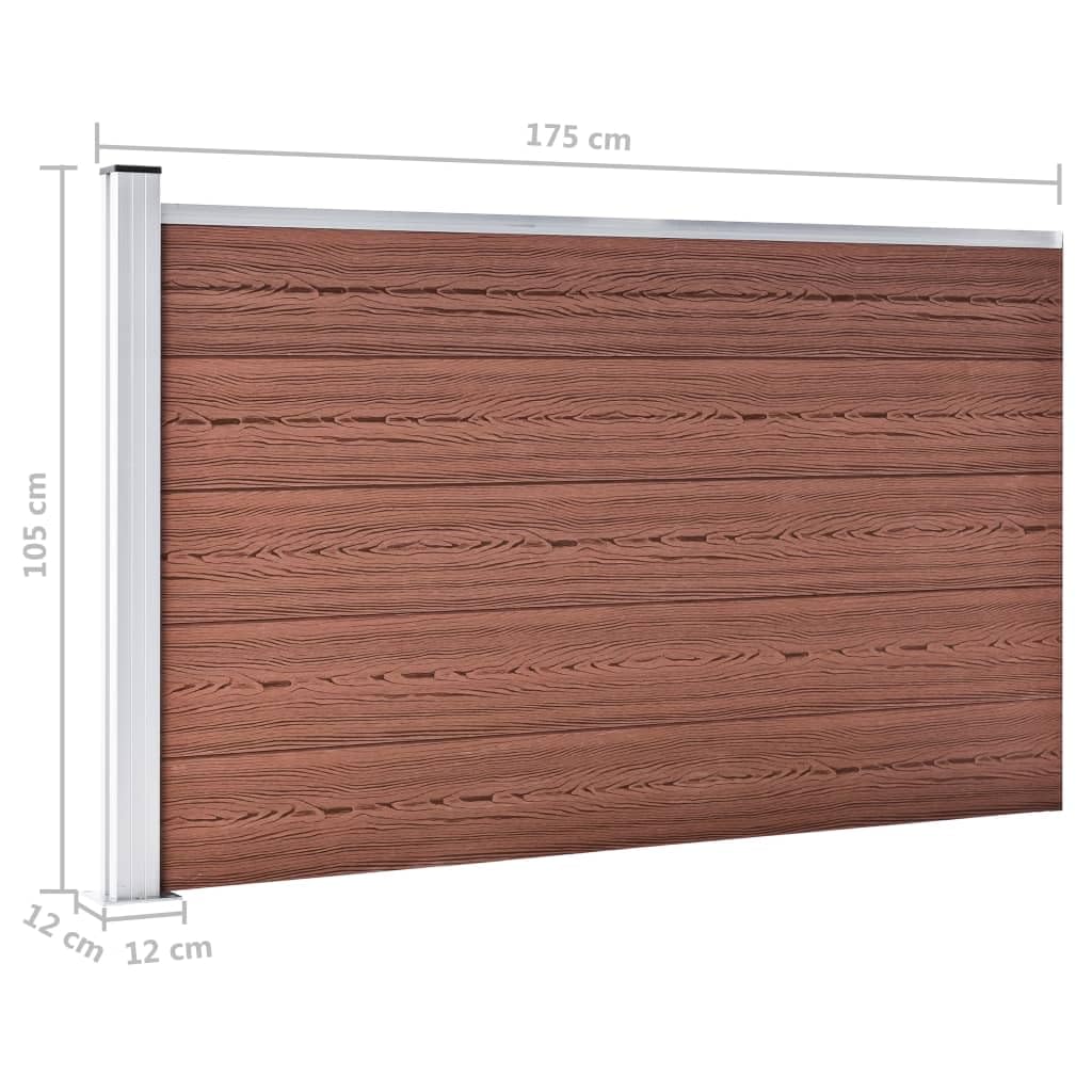 vidaXL WPC Sichtschutzzaun 175x105 cm Braun Lamelle