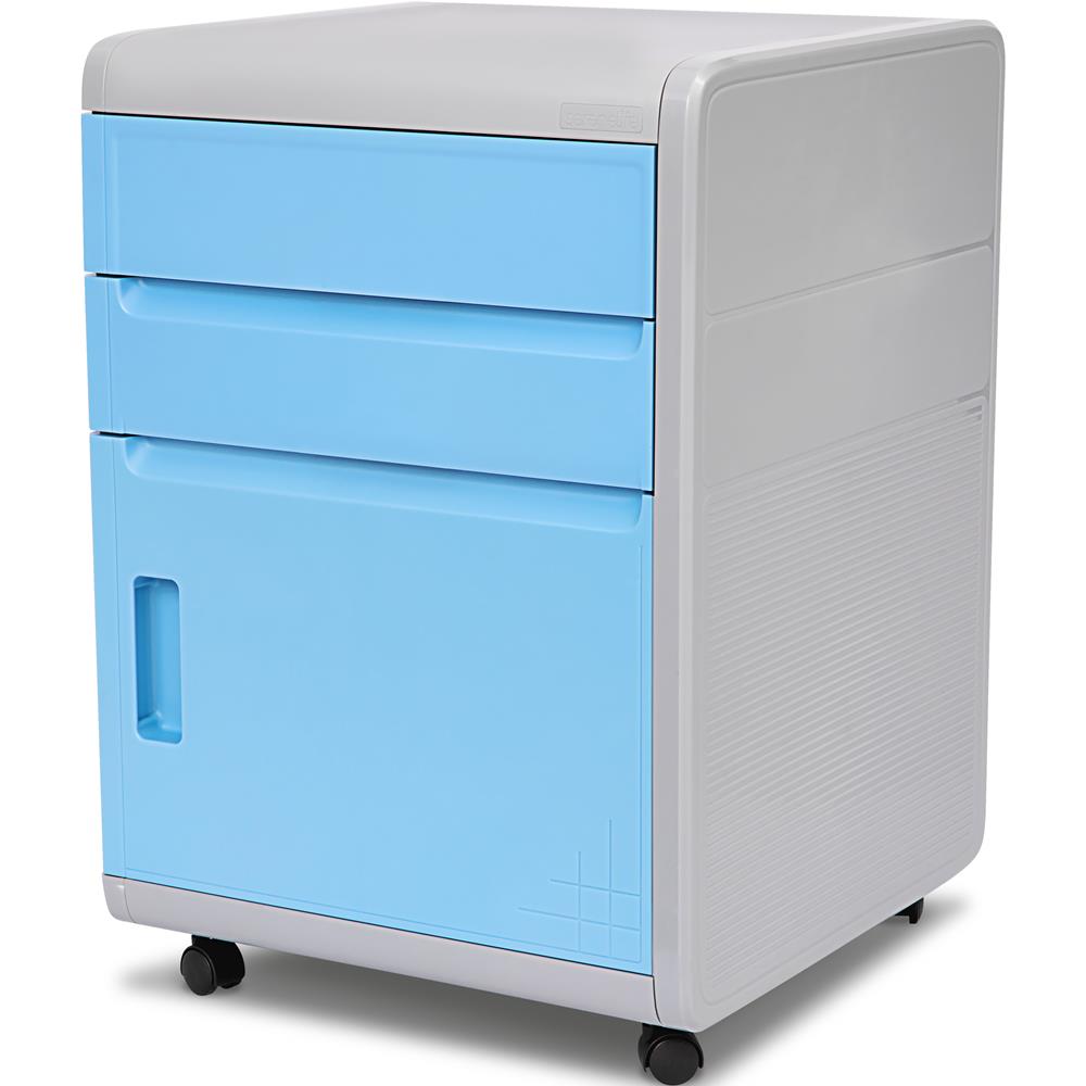 Serenelife Storage Rollschrank Aktenschrank mit Schloss 3-Fächer