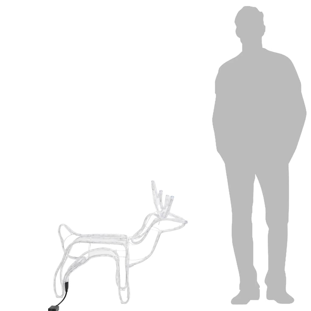 vidaXL Heim & Garten Rentier Silhouetten Leuchtfigur warmweiß 60x30x60 2Stk