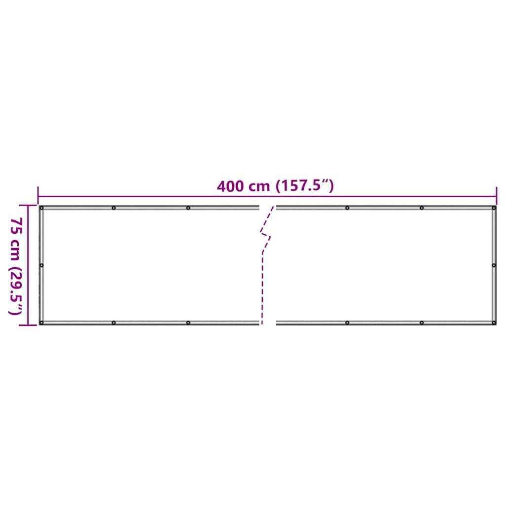 vidaXL Heim & Garten Sichtschutz Grau 400x75 cm wetterfest