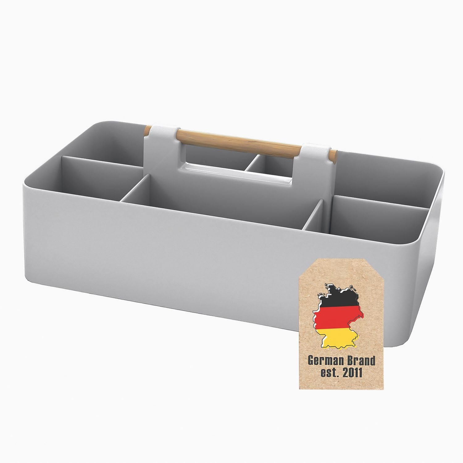 Intirilife Organizer Caddy Beige 32 cm Griff 5 Fächer Box