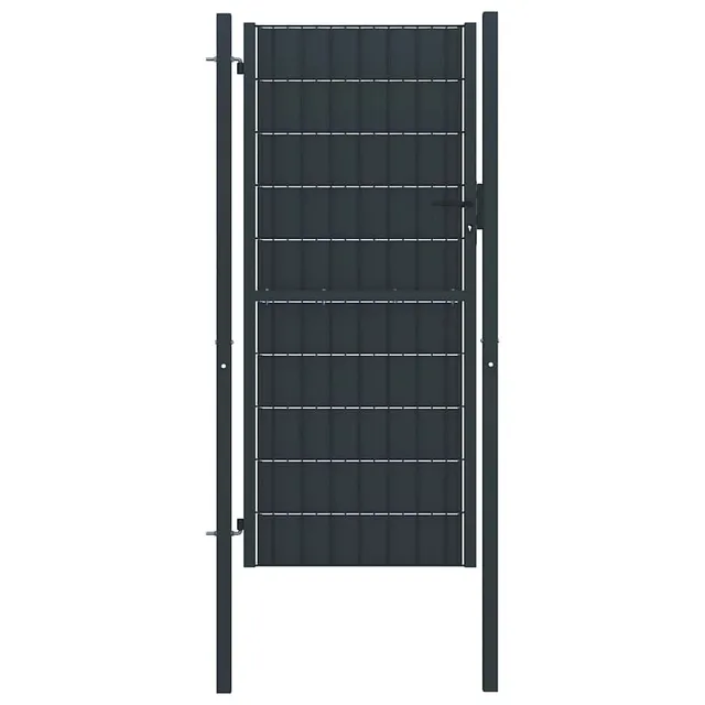 vidaXL Gartentor PVC Stahl 100x124 cm anthrazit