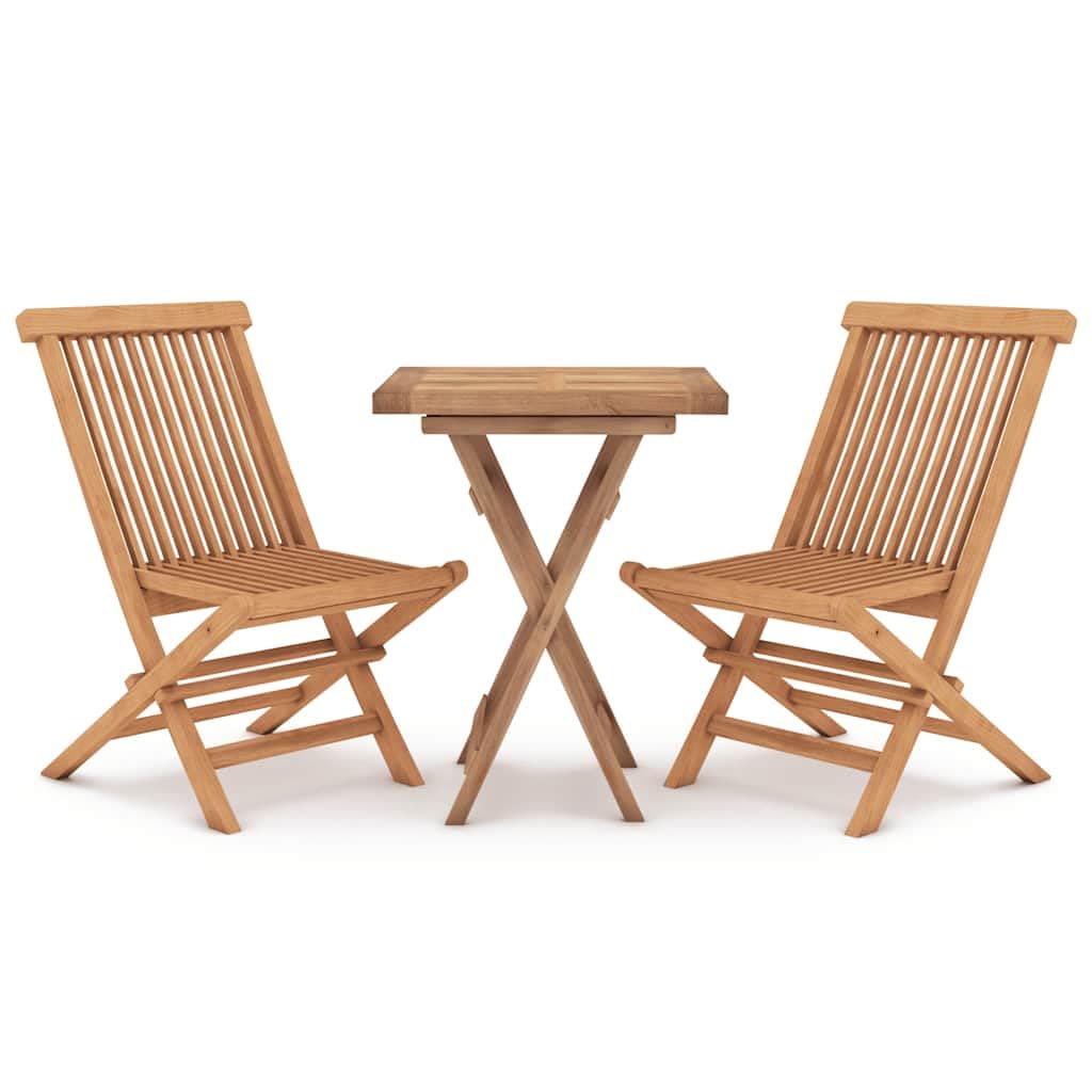 vidaXL 3-tlg. Garten-Essgruppe Teak Massivholz klappbar