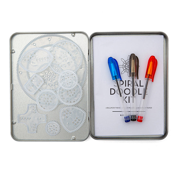 Kikkerland Crafters Spiral Doodle Malset Dose 11 Räder