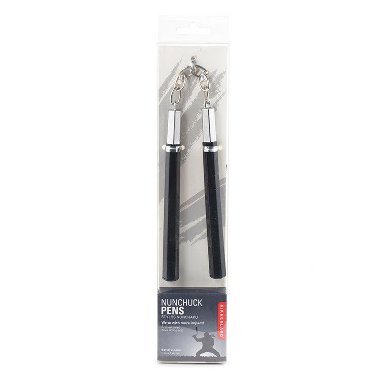 Kikkerland Nunchuck Pens Kugelschreiber Schwarz 2 Stück Kette
