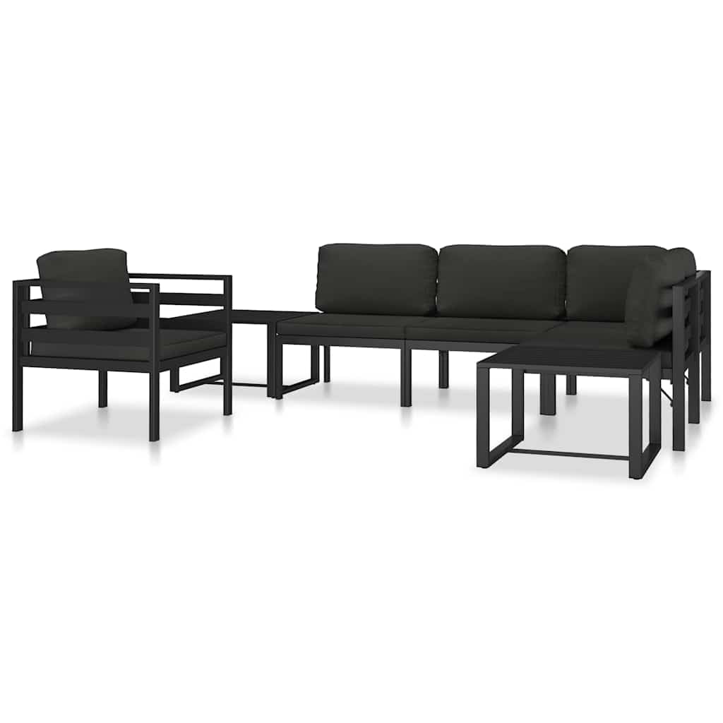 vidaXL Ecksofa Modul Aluminium Anthrazit mit Auflagen 1 Stk