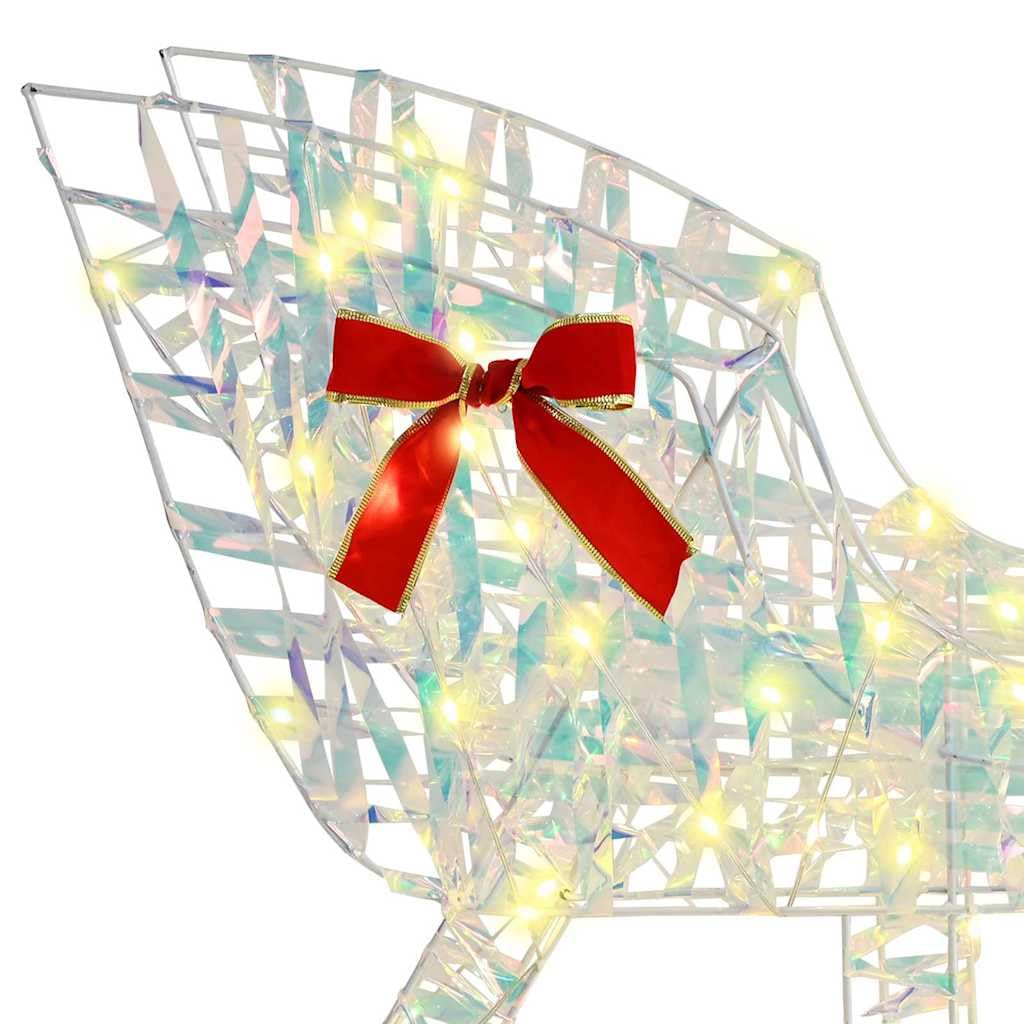 vidaXL Rentier Schlitten 200 LEDs Weihnachtsfigur warmweiß 129 cm
