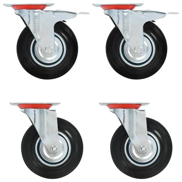 vidaXL Lenkrollen 125 mm Möbelrollen 4 Stück Gummi