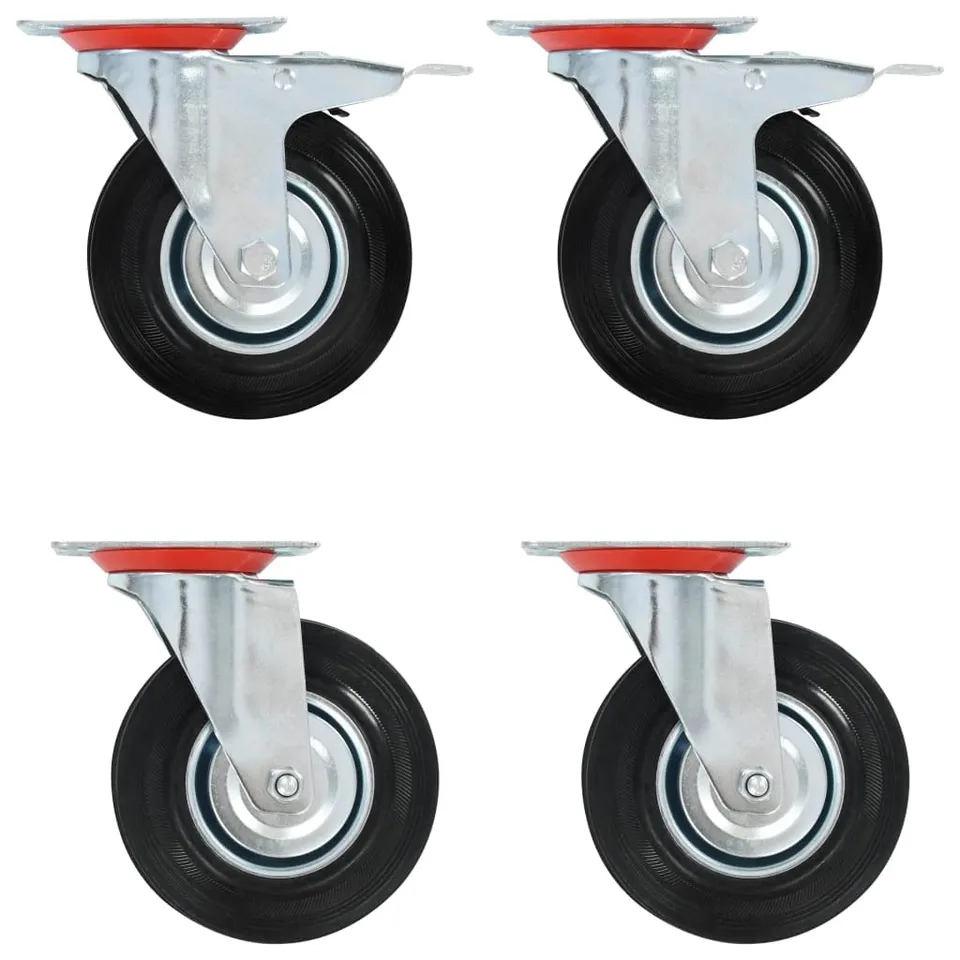 vidaXL Lenkrollen 125 mm Möbelrollen 4 Stück Gummi