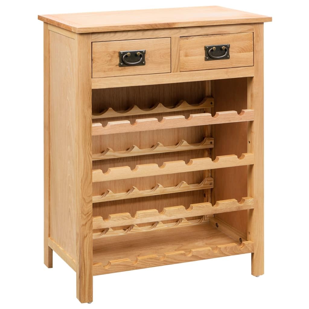 vidaXL Weinschrank 72x32x90 cm Eiche braun Massivholz