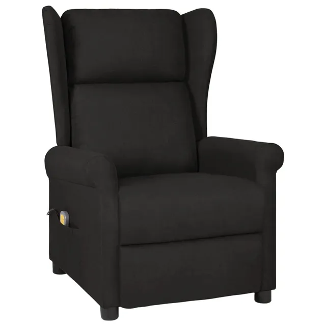 vidaXL Massagesessel Schwarz Stoff Liegefunktion Sessel