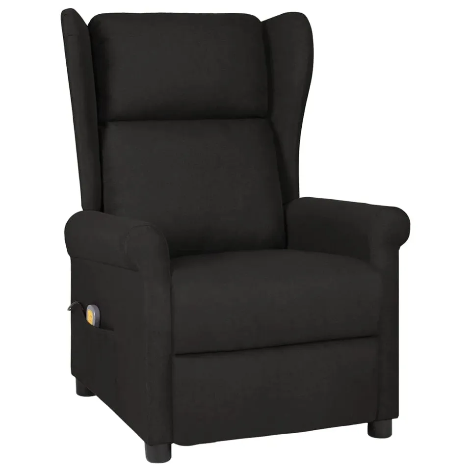 vidaXL Massagesessel Schwarz Stoff Liegefunktion Sessel