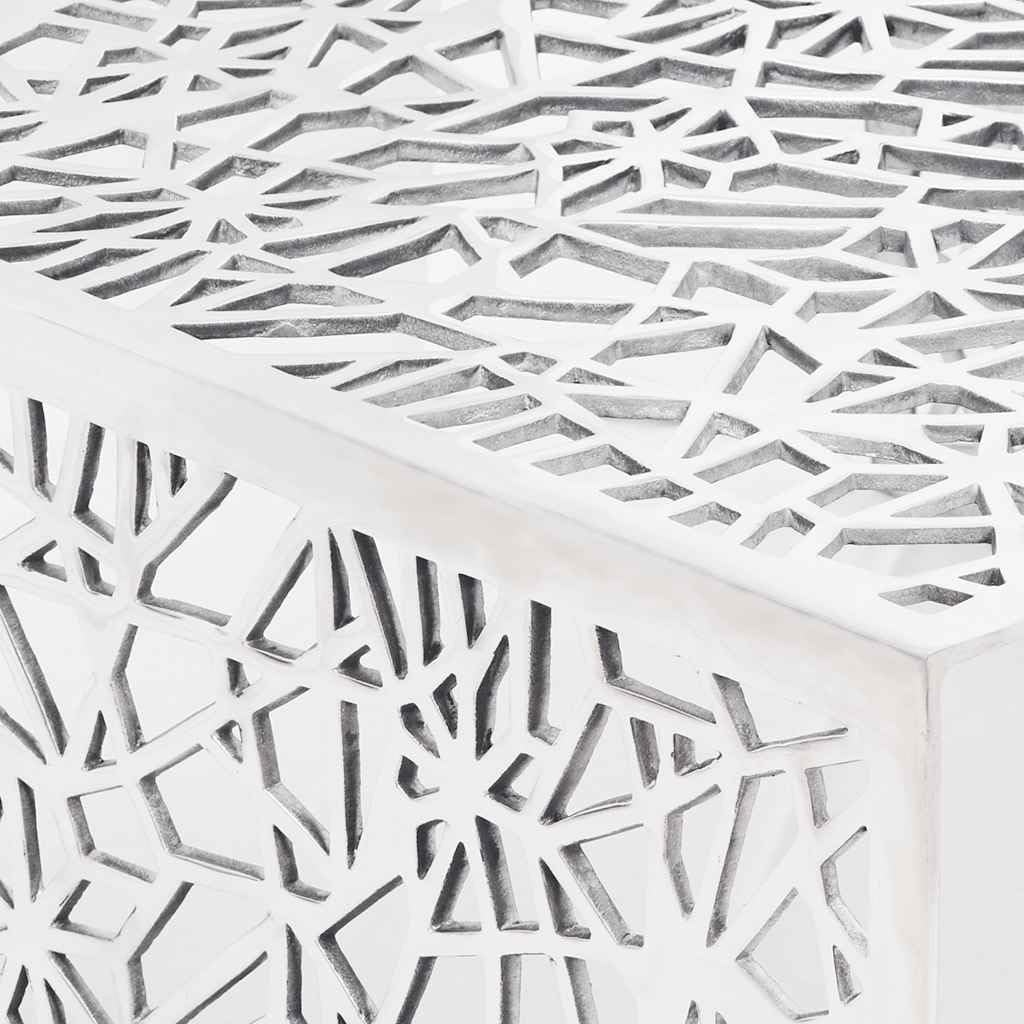 vidaXL Möbel Couchtisch Aluminium silbern 69x69x35 cm Lochmuster