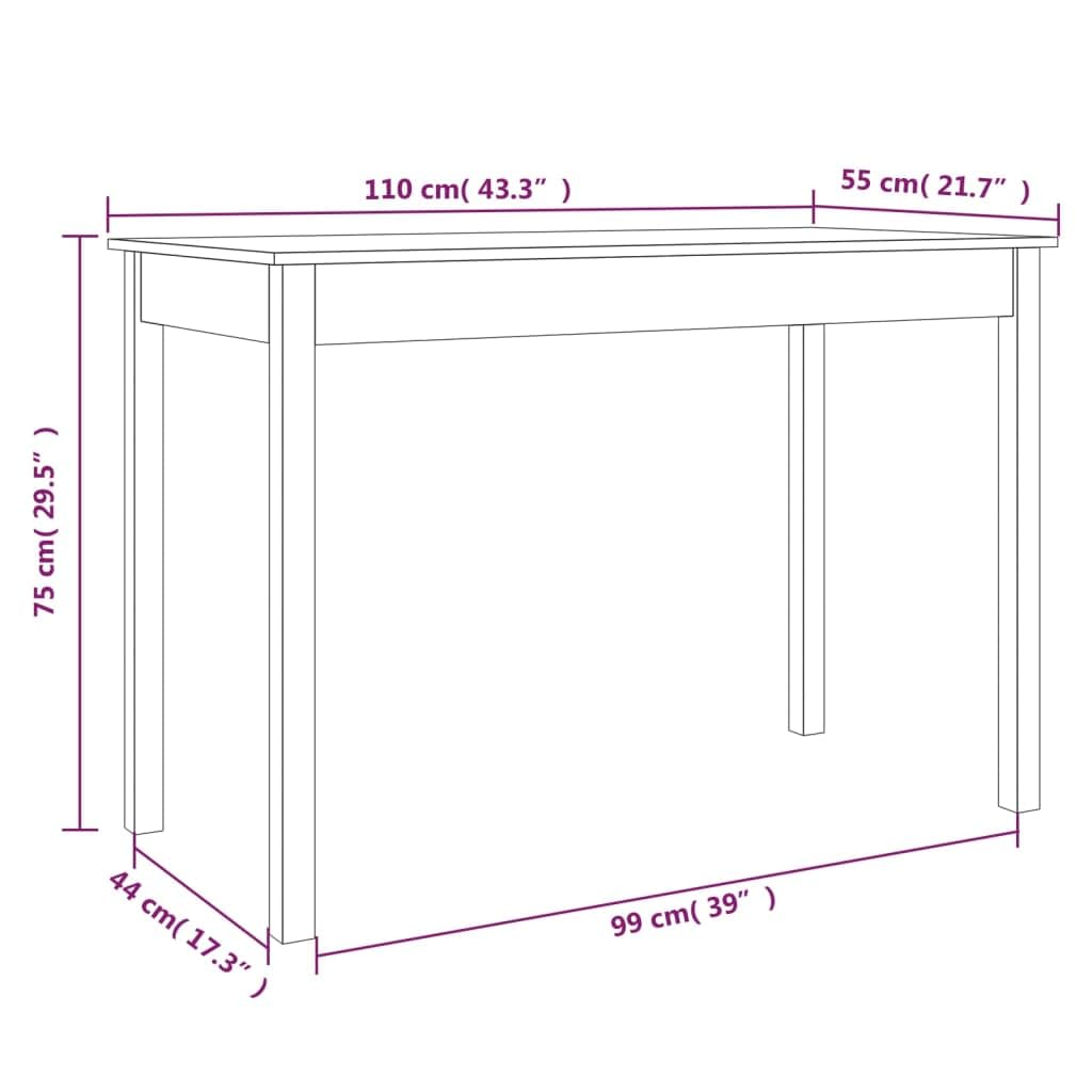 vidaXL Möbel Esstisch Wachsbraun 110x55x75 cm Kiefer