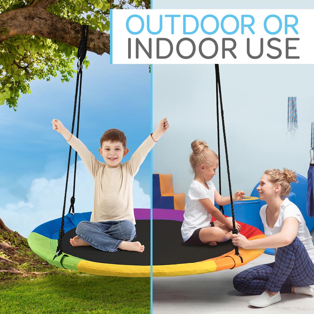 Serenelife Outdoor Swing Tellerschaukel 40" Regenbogen wasserdicht