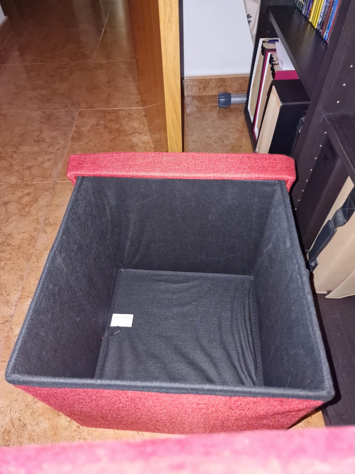 Intirilife Sitzhocker Sitzwürfel 38x38x38 cm Dunkel Türkis Stoff