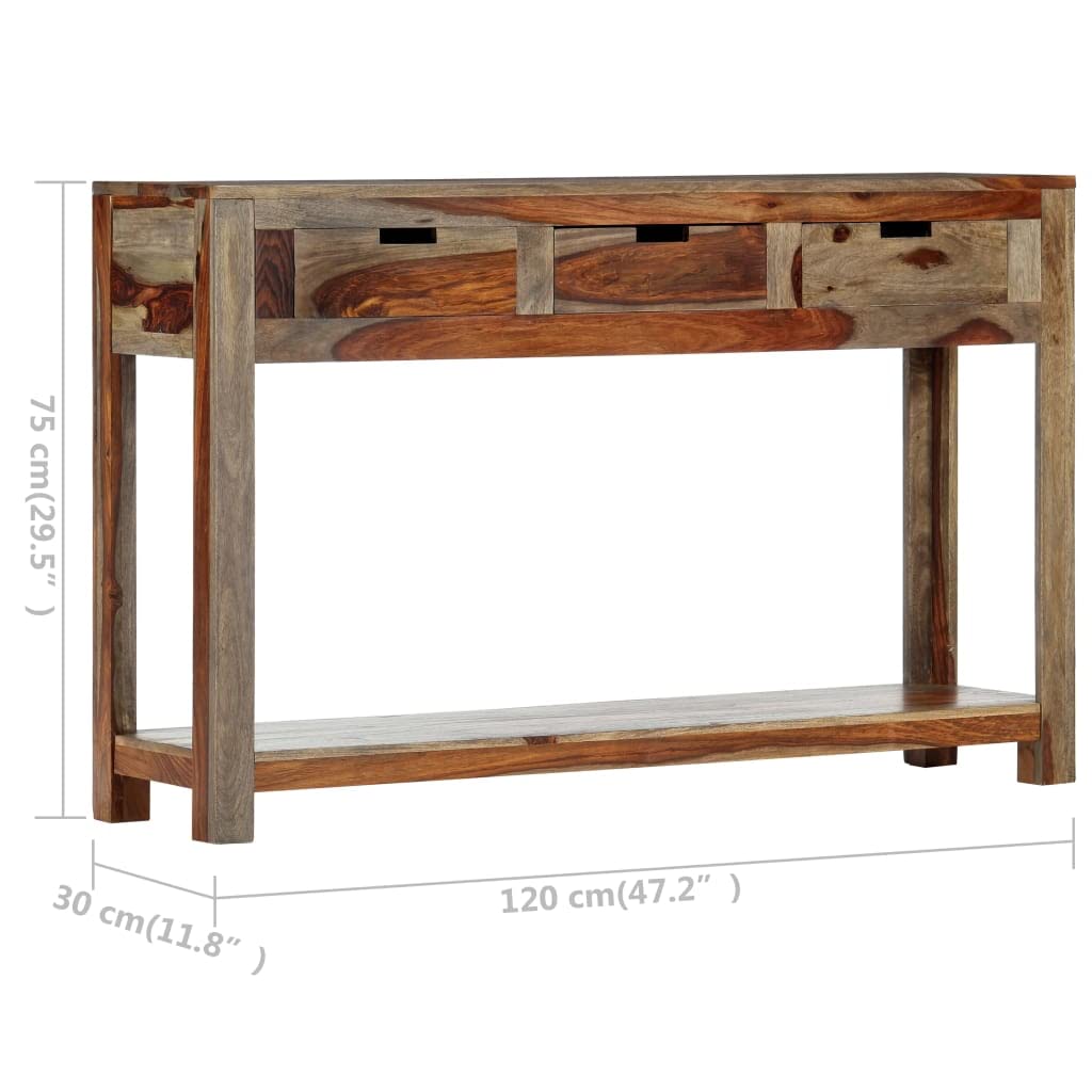 vidaXL Konsolentisch 120x30x75 Akazie 3 Schubladen Holz